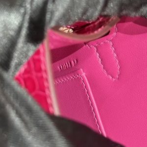 Hermes Kelly Mini 2 19 CM Bag Handmade In Alligator Leather From Mississippi Silver Hardware 5J Fushsia - Image 26