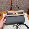 Hermes Kelly Mini 2 19 CM Bag Handmade In Epsom Calfskin Leather Gold Hardware 63 Vert Amanda