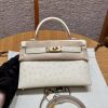 Hermes Kelly Mini 2 19 CM Bag Handmade In KK Ostrich Leather from South Africa Gold Hardware 8L Beton