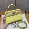 Hermes Kelly Mini 2 19 CM Bag Handmade In Epsom Calfskin Leather Gold Hardware 9R Lime