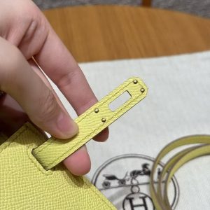 Hermes Kelly Mini 2 19 CM Bag Handmade In Epsom Calfskin Leather Gold Hardware 9R Lime - Image 11