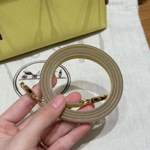 Hermes Kelly Mini 2 19 CM Bag Handmade In Epsom Calfskin Leather Gold Hardware 9R Lime - Image 7