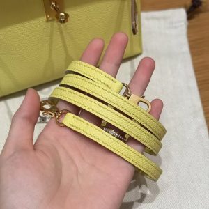 Hermes Kelly Mini 2 19 CM Bag Handmade In Epsom Calfskin Leather Gold Hardware 9R Lime - Image 6