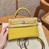 Hermes Kelly Mini 2 19 CM Bag Handmade In Chèvre Calfskin Leather Gold Hardware 9o Jaune Naples