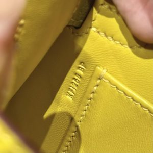 Hermes Kelly Mini 2 19 CM Bag Handmade In Chèvre Calfskin Leather Gold Hardware 9o Jaune Naples - Image 6