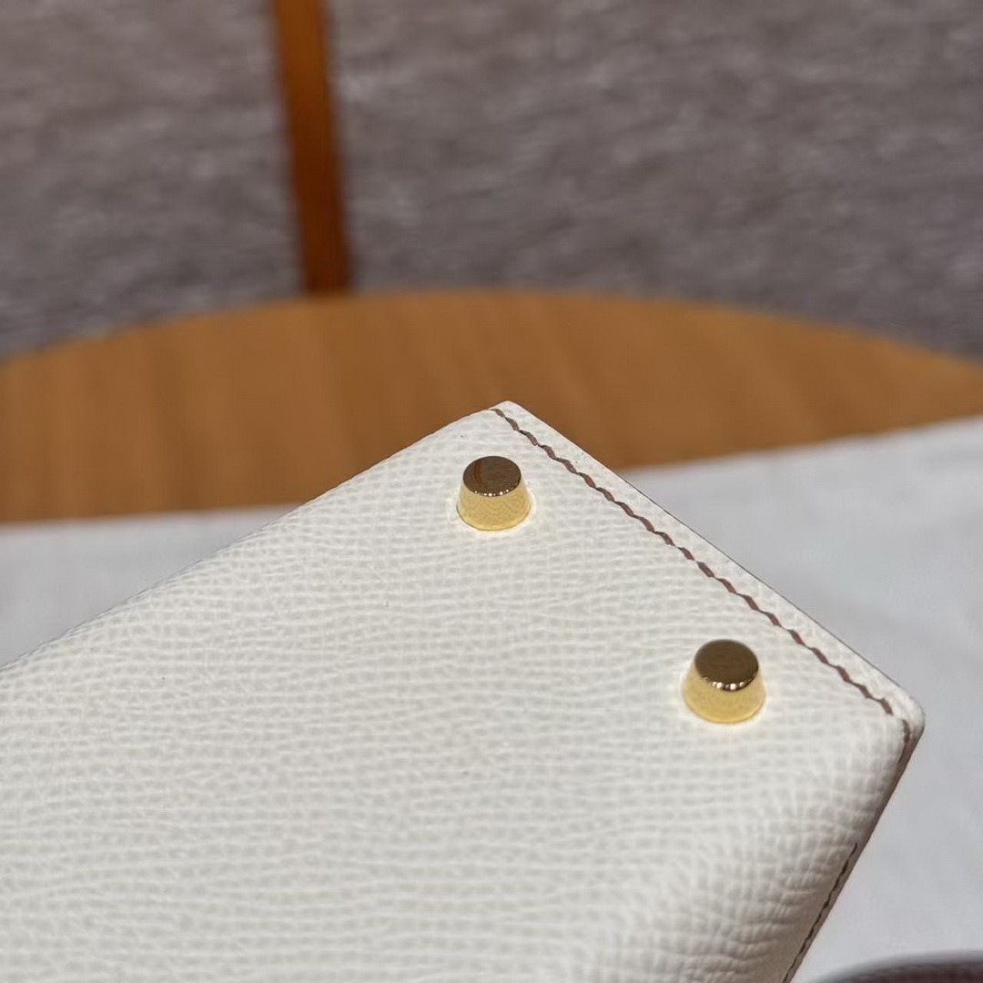 Hermes Kelly Mini 2 19 CM Bag Handmade In Epsom Calfskin Leather Gold Hardware I2 Nata 37 Gold - Image 14