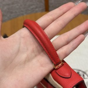 Hermes Kelly Mini 2 19 CM Bag Handmade In Epsom Calfskin Leather Gold Hardware S3 Rouge Coeur - Image 11