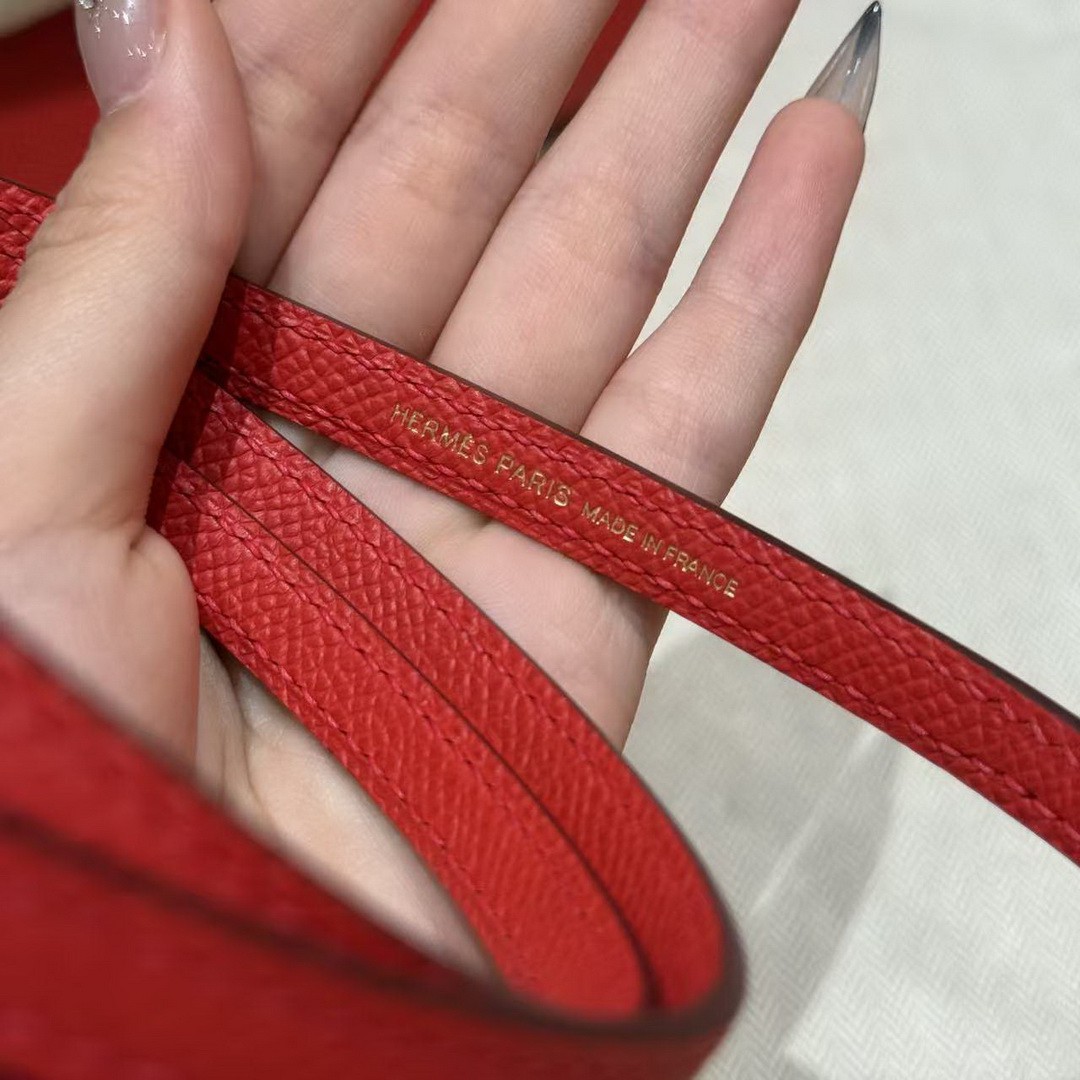 Hermes Kelly Mini 2 19 CM Bag Handmade In Epsom Calfskin Leather Gold Hardware S3 Rouge Coeur - Image 6