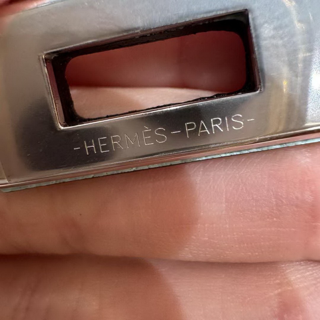 Hermes Kelly Mini 2 19 CM Bag Handmade In Epsom Calfskin Leather Silver Hardware U2 Blue Zephyr - Image 16