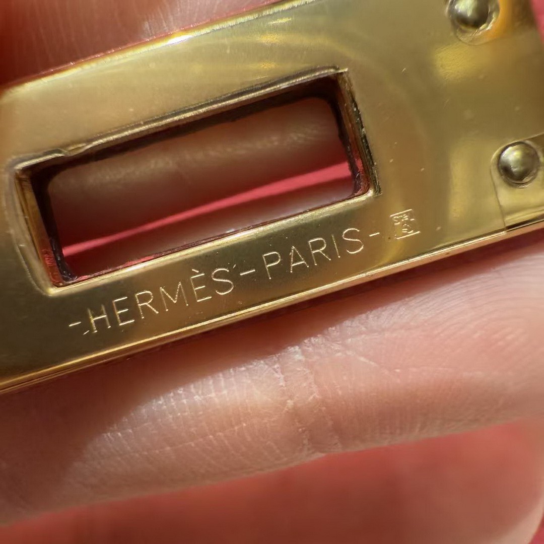 Hermes Kelly Mini 2 19 CM Bag Handmade In Chèvre Calfskin Leather Gold Hardware U5 Rose Lipstick - Image 3