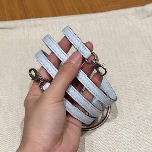 Hermes Kelly Mini 2 19 CM Bag Handmade In Epsom Calfskin Leather Silver Hardware X9 Mauve T0 Blue Brume - Image 12