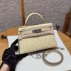 Hermes Kelly Mini 2 19 CM Bag Handmade In KK Ostrich Leather from South Africa Silver Hardware Y1 Vanille
