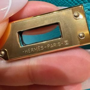 Hermes Kelly Mini 2 19 CM Bag Handmade In Epsom Calfskin Leather Gold Hardware Z6 Malachite - Image 5
