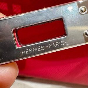 Hermes Kelly Mini 2 19 CM Bag Handmade In Epsom Calfskin Leather Silver Hardware i6 Rose Extreme - Image 12