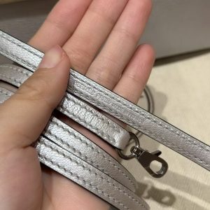 Hermes Kelly Mini 2 19CM Bag Handmade In Chèvre Calfskin Leather Silver Hardware 05 Argent - Image 13