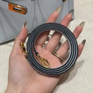 Hermes Kelly Mini 2 19CM Bag Handmade In Epsom Calfskin Leather Gold Hardware 08 Blue Pale - Image 14