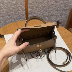 Hermes Kelly Mini 2 19CM Bag Handmade In Epsom Calfskin Leather Gold Hardware 0M Chai - Image 17