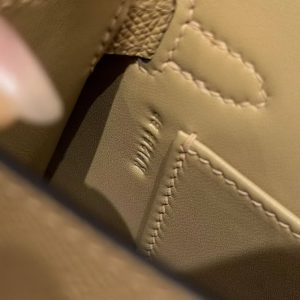 Hermes Kelly Mini 2 19CM Bag Handmade In Epsom Calfskin Leather Gold Hardware 0M Chai - Image 14