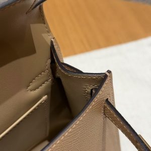 Hermes Kelly Mini 2 19CM Bag Handmade In Epsom Calfskin Leather Gold Hardware 0M Chai - Image 8