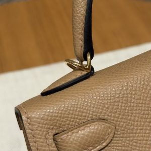 Hermes Kelly Mini 2 19CM Bag Handmade In Epsom Calfskin Leather Gold Hardware 0M Chai - Image 5