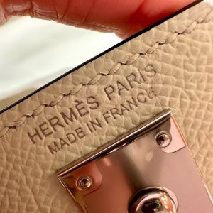 Hermes Kelly Mini 2 19CM Bag Handmade In Epsom Calfskin Leather Silver Hardware 0S Vert Fizz - Image 10
