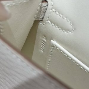 Hermes Kelly Mini 2 19CM Bag Handmade In Chèvre Calfskin Leather Gold Hardware 0T Mushroom - Image 15