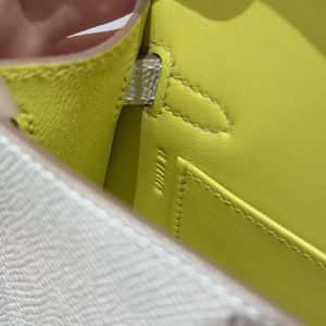 Hermes Kelly Mini 2 19CM Bag Handmade In Epsom Calfskin Leather Gold Hardware 10 Craie 9R Lime - Image 15
