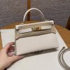 Hermes Kelly Mini 2 19CM Bag Handmade In Epsom Calfskin Leather Gold Hardware 10 Craie