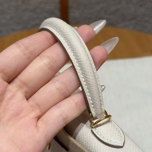 Hermes Kelly Mini 2 19CM Bag Handmade In Epsom Calfskin Leather Gold Hardware 10 Craie - Image 9