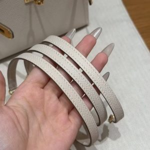 Hermes Kelly Mini 2 19CM Bag Handmade In Epsom Calfskin Leather Gold Hardware 10 Craie - Image 4