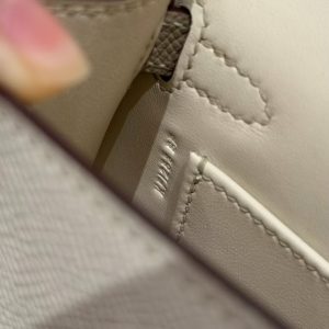 Hermes Kelly Mini 2 19CM Bag Handmade In Epsom Calfskin Leather Gold Hardware 10 Craie S2 Trench - Image 18