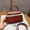 Hermes Kelly Mini 2 19CM Bag Handmade In Box Calfskin Leather Gold Hardware 36 Brique