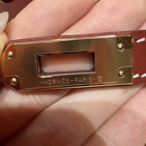 Hermes Kelly Mini 2 19CM Bag Handmade In Box Calfskin Leather Gold Hardware 36 Brique - Image 16