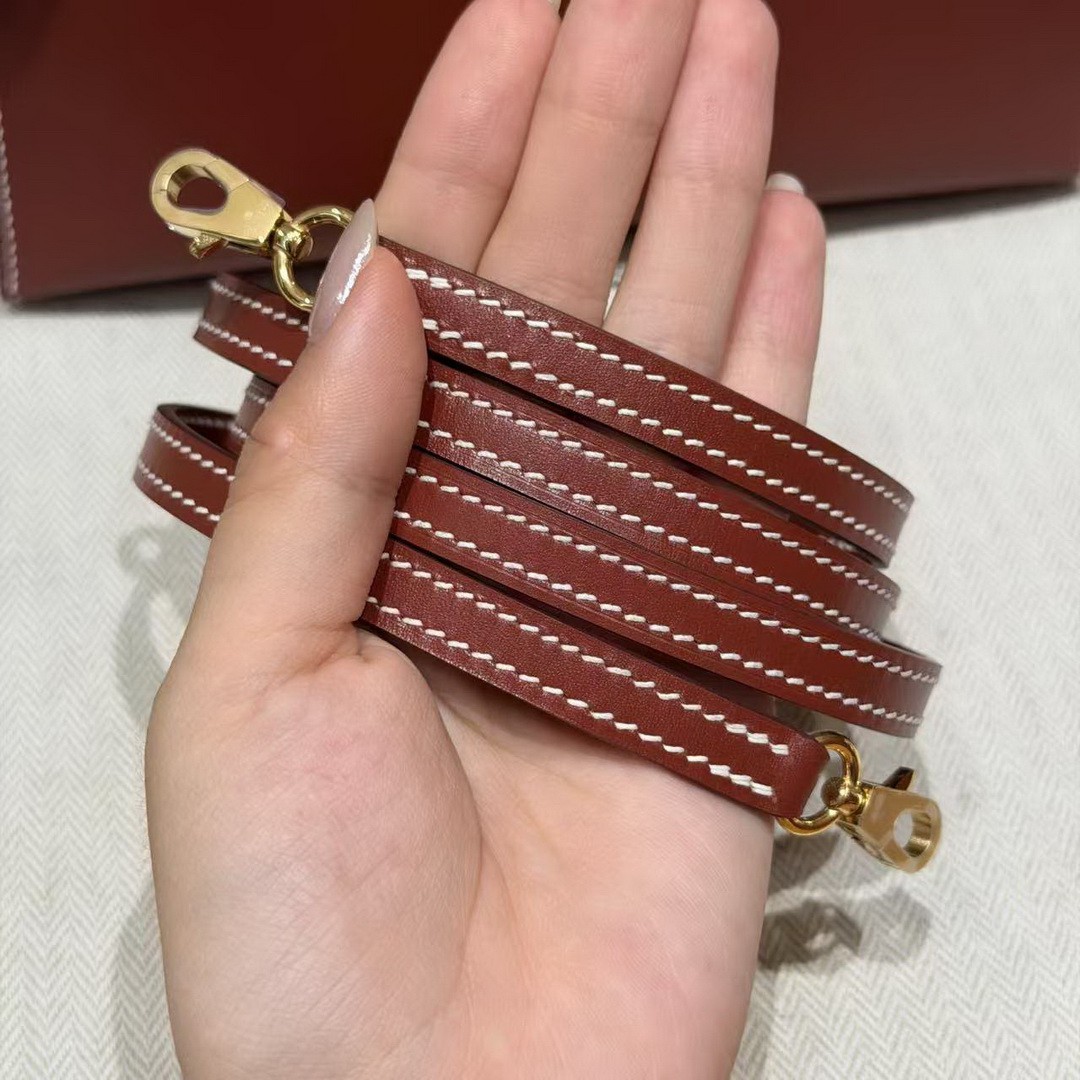 Hermes Kelly Mini 2 19CM Bag Handmade In Box Calfskin Leather Gold Hardware 36 Brique - Image 4