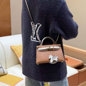 Hermes Kelly Mini 2 19CM Bag Handmade In Epsom Calfskin Leather Gold Hardware 37 Gold 10 Craie - Image 5