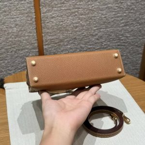 Hermes Kelly Mini 2 19CM Bag Handmade In Epsom Calfskin Leather Gold Hardware 37 Gold - Image 17