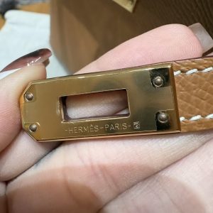 Hermes Kelly Mini 2 19CM Bag Handmade In Epsom Calfskin Leather Gold Hardware 37 Gold - Image 14