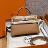 Hermes Kelly Mini 2 19CM Bag Handmade In Epsom Calfskin Leather Silver Hardware 37 Gold