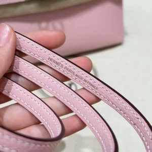 Hermes Kelly Mini 2 19CM Bag Handmade In Chèvre Calfskin Leather Gold Hardware 3Q Rose Sakura - Image 6