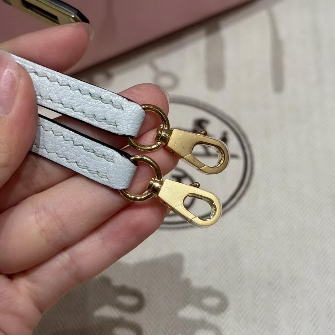 Hermes Kelly Mini 2 19CM Bag Handmade In Chèvre Calfskin Leather Gold Hardware 3Q Rose Sakura T0 Blue Brume - Image 3