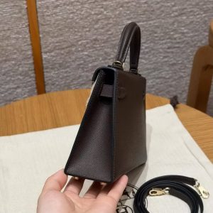 Hermes Kelly Mini 2 19CM Bag Handmade In Mademe Calfskin Leather Gold Hardware 46 Ebene - Image 21