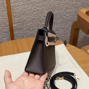 Hermes Kelly Mini 2 19CM Bag Handmade In Mademe Calfskin Leather Gold Hardware 46 Ebene - Image 20