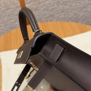 Hermes Kelly Mini 2 19CM Bag Handmade In Mademe Calfskin Leather Gold Hardware 46 Ebene - Image 13