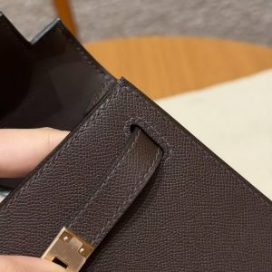 Hermes Kelly Mini 2 19CM Bag Handmade In Mademe Calfskin Leather Gold Hardware 46 Ebene - Image 10