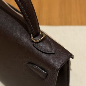 Hermes Kelly Mini 2 19CM Bag Handmade In Mademe Calfskin Leather Gold Hardware 46 Ebene - Image 8