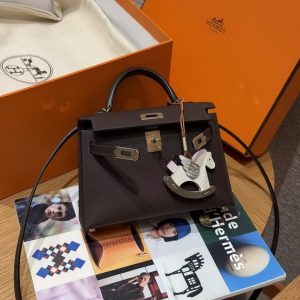 Hermes Kelly Mini 2 19CM Bag Handmade In Mademe Calfskin Leather Gold Hardware 46 Ebene - Image 2
