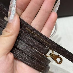 Hermes Kelly Mini 2 19CM Bag Handmade In Epsom Calfskin Leather Gold Hardware 47 Chocolate - Image 4