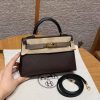 Hermes Kelly Mini 2 19CM Bag Handmade In Epsom Calfskin Leather Gold Hardware 4C Ecorce 18 Etoupe 89 Noir