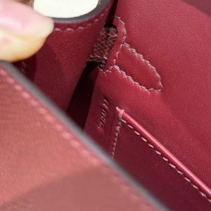 HermesKelly Mini 2 19CM Bag Handmade In Epsom Calfskin Leather Gold Hardware 55 Rouge H - Image 14