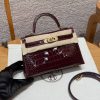 Hermes Kelly Mini 2 19CM Bag Handmade In Alligator Leather from Mississippi Gold Hardware 57 Bordeaux